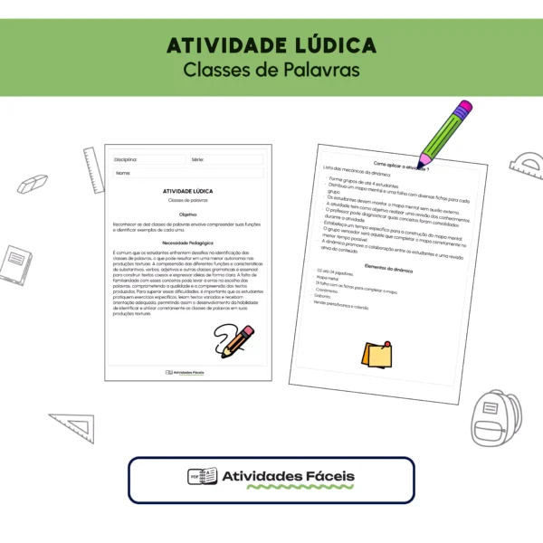 [POR] Atividade Lúdica – Classes de Palavras